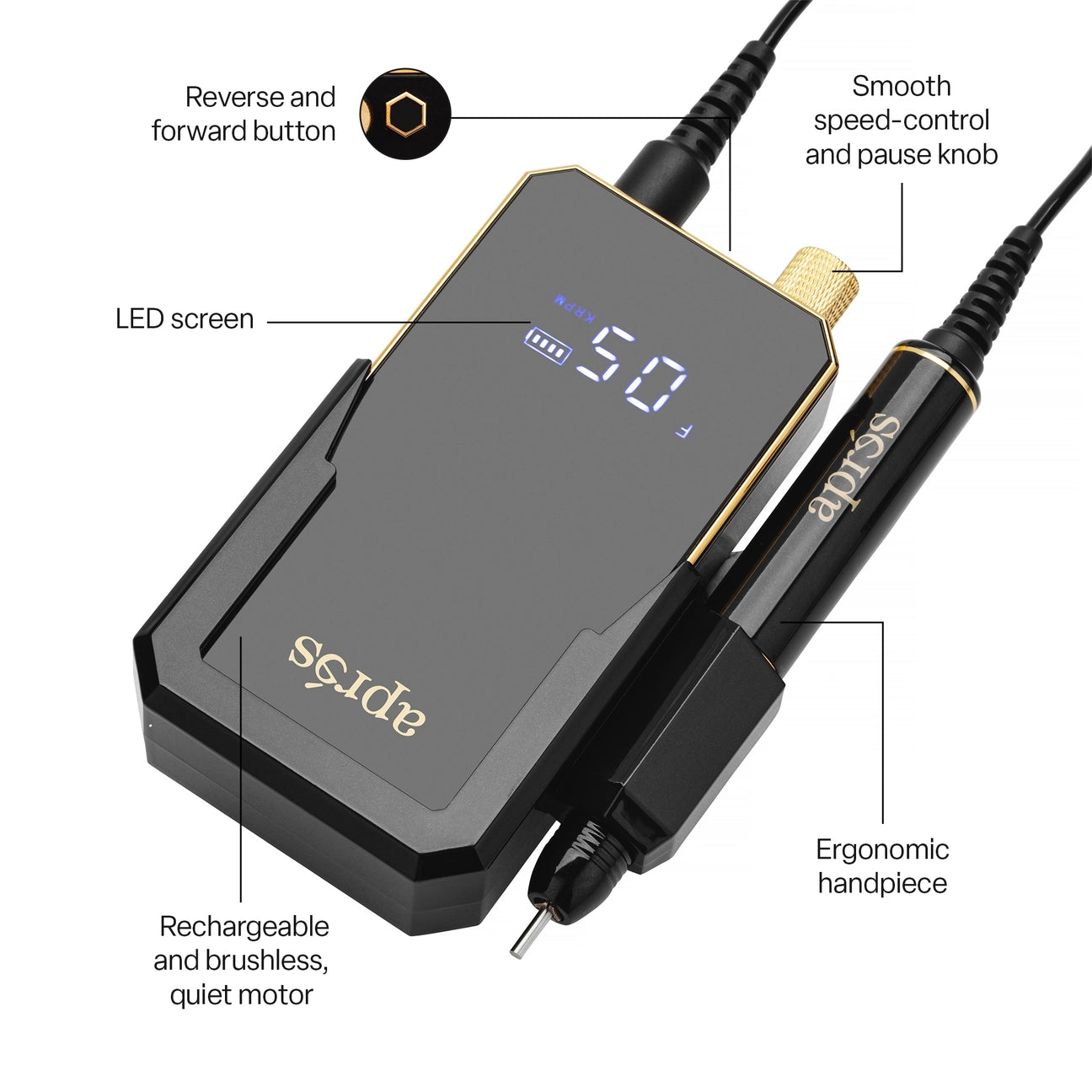 Aprés Nail E-File - Black