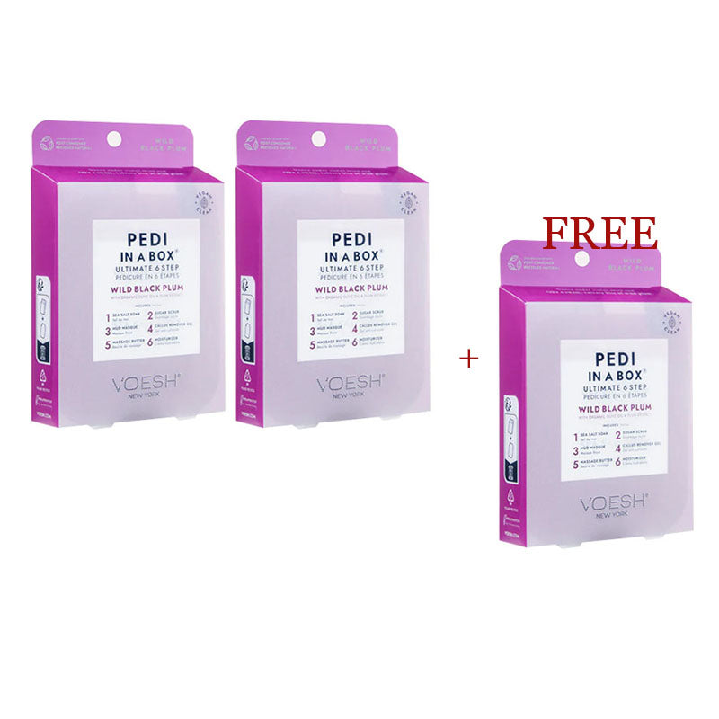 BUY 2 GET 1 FREE Voesh Pedi In A Box 6 In 1 Deluxe Pedicure Wild Black Plum