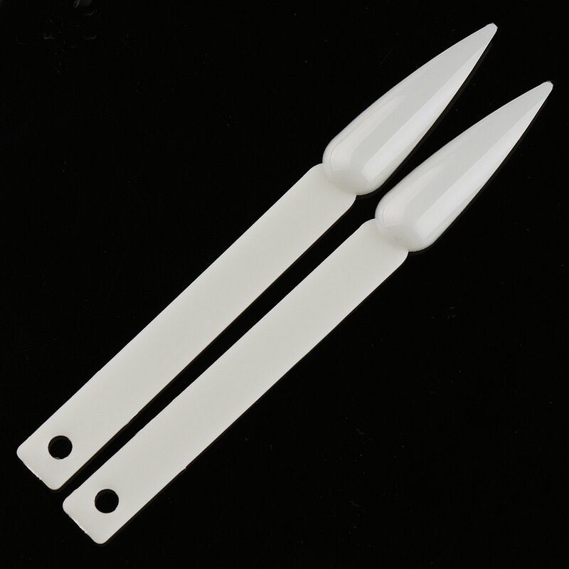 Pandaspa Natural Nail Display Tips Stiletto Point Tips Sample Nail Art Sticks Practice Nails