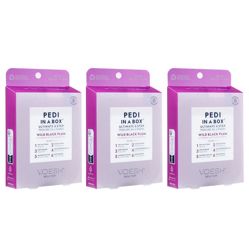 Voesh Pedi In A Box 6 In 1 Deluxe Pedicure Wild Black Plum