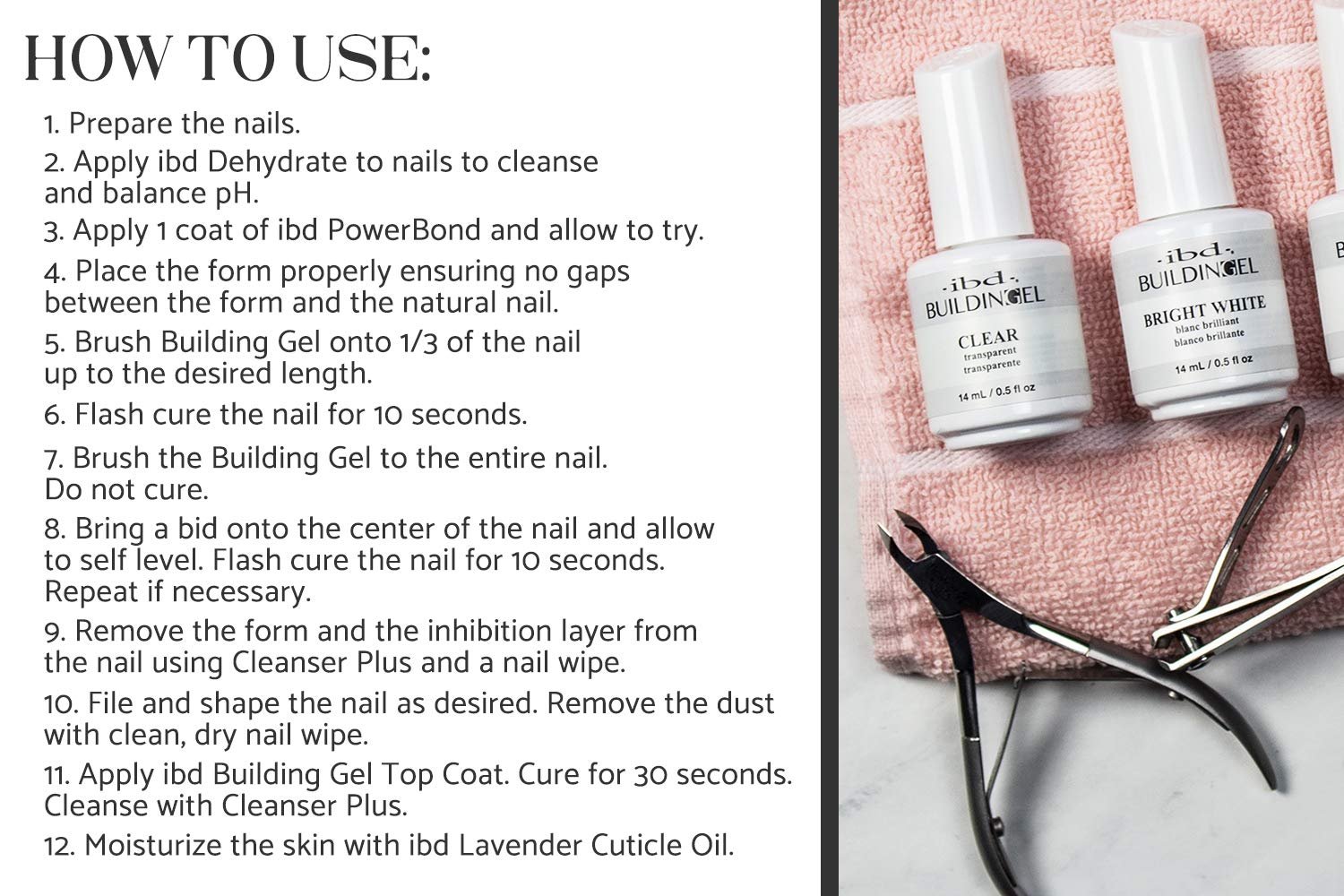 IBD Building Gel Hard Gel Nail Extension Bright White 0.5 oz