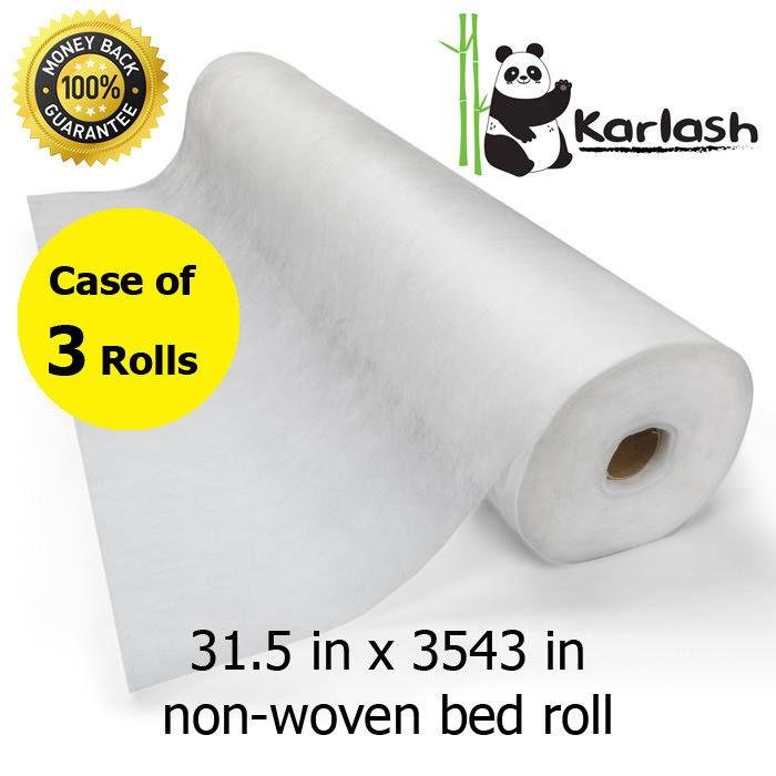 Karlash Disposable Non Woven Bed Sheet Roll Massage table Paper (Case of 3 Roll)