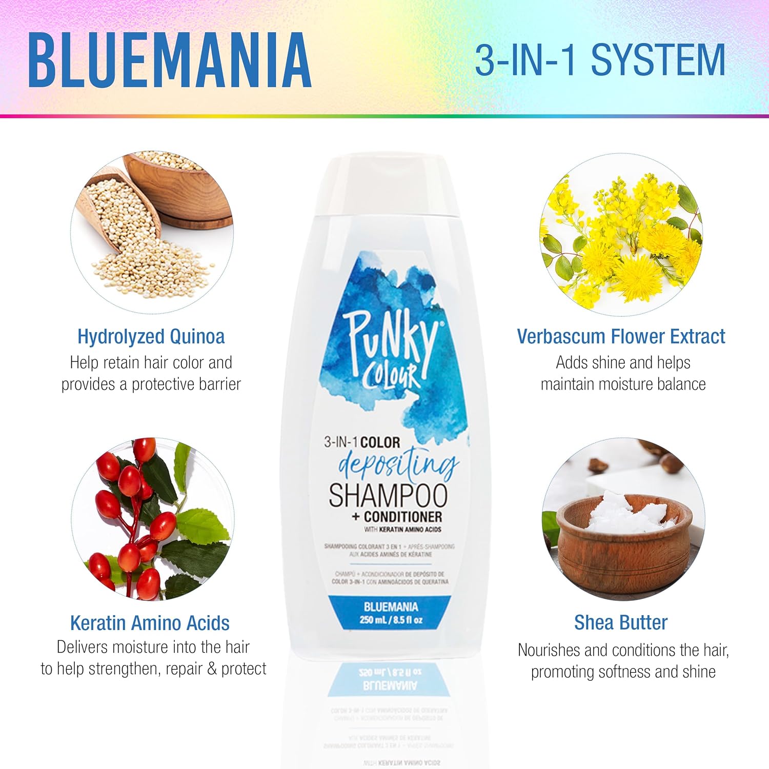 Punky Bluemania 3-in-1 Color Depositing Shampoo & Conditioner 8.5 oz