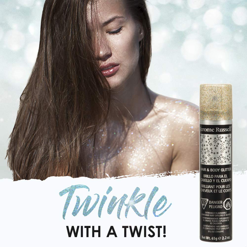 Jerome Russell Temporary Hair and Body Glitter Color Spray Multi Color 2.2 oz