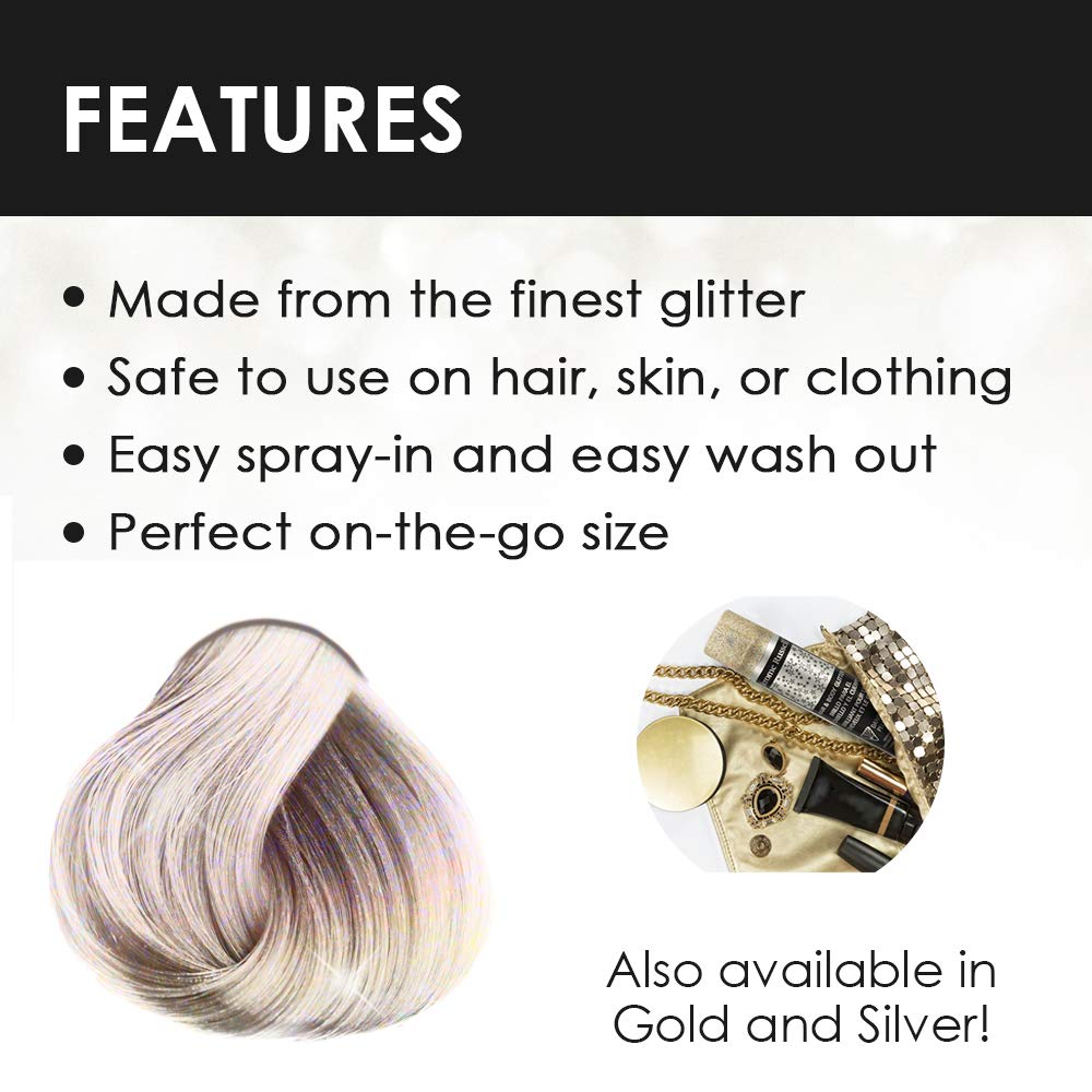 Jerome Russell Temporary Hair and Body Glitter Color Spray Multi Color 2.2 oz