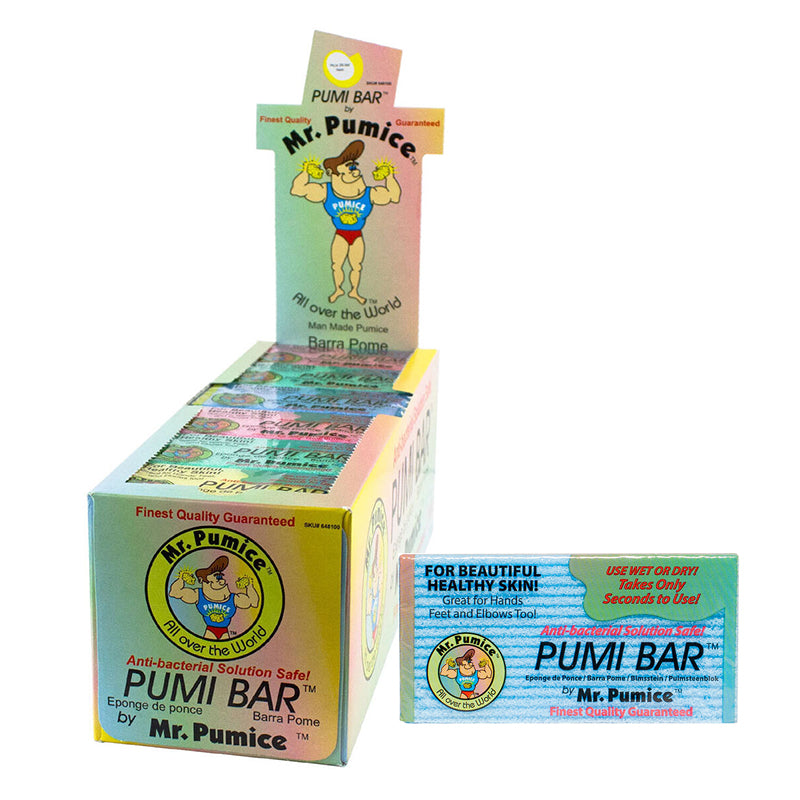 Mr. Pumice PUMI Bar Callus Remover Stone & Foot/Heel Scrubber - Medium Grit (Assorted Colors)