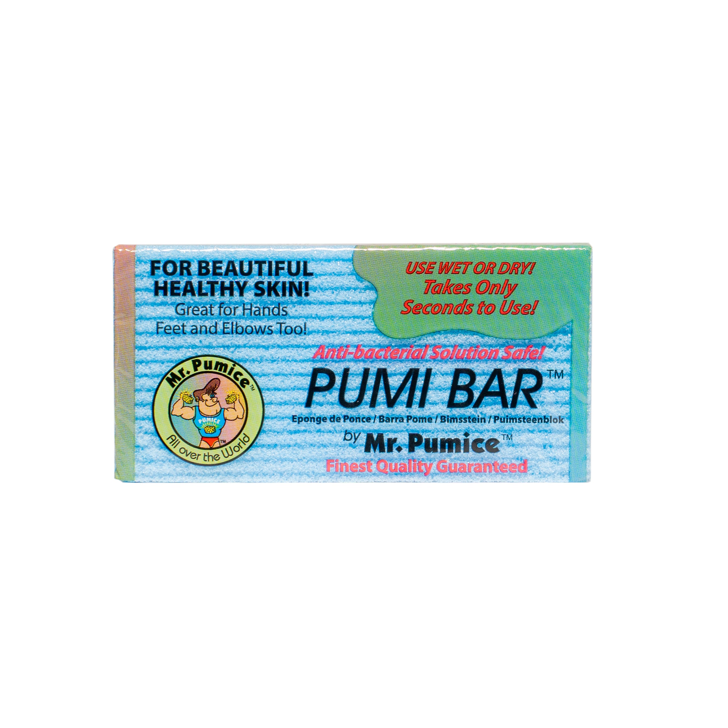 Mr. Pumice PUMI Bar Callus Remover Stone & Foot/Heel Scrubber - Medium Grit (Assorted Colors)