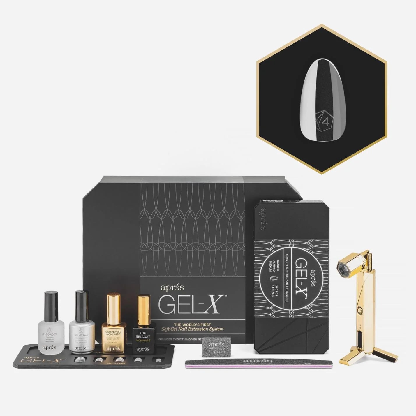 Aprés Gel-X Nail Extension Signature Kit + Mini Gel-X Tip Box (Natural Medium Almond)