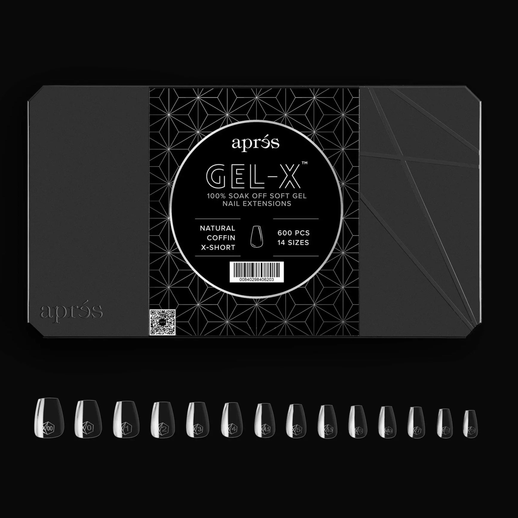 Aprés Gel-X Natural Soft Gel Tips 600pcs - Coffin X-Short