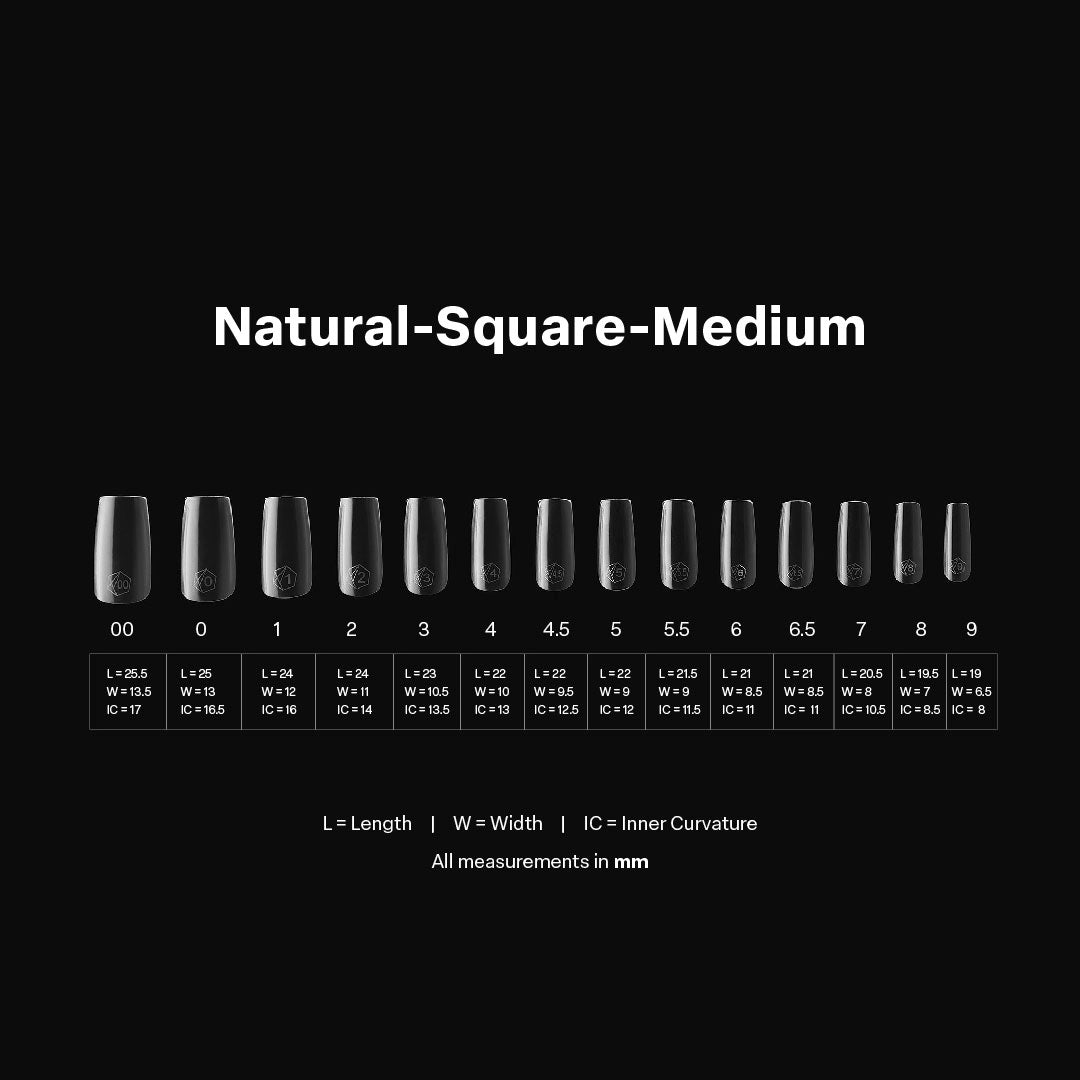 Aprés Gel-X Natural Soft Gel Tips 600pcs - Square Medium