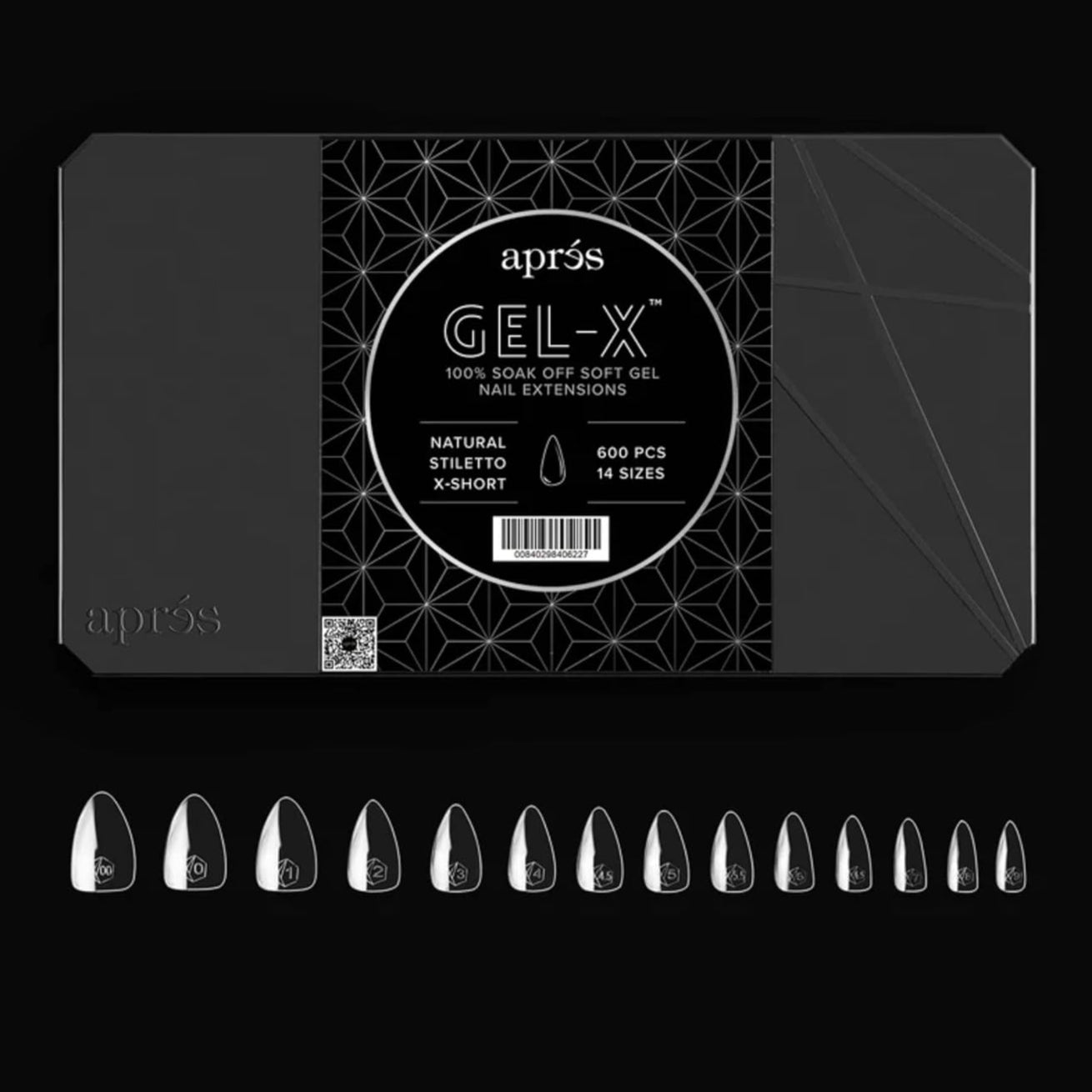 Aprés Gel-X Natural Soft Gel Tips 600pcs - Stiletto X-Short