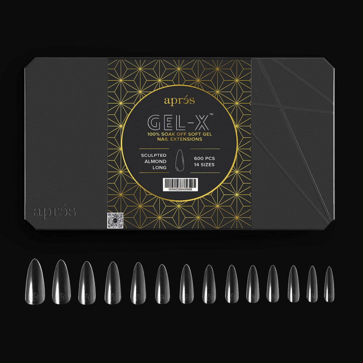 Aprés Gel-X Sculpted Soft Gel Tips 600pcs - Almond Long