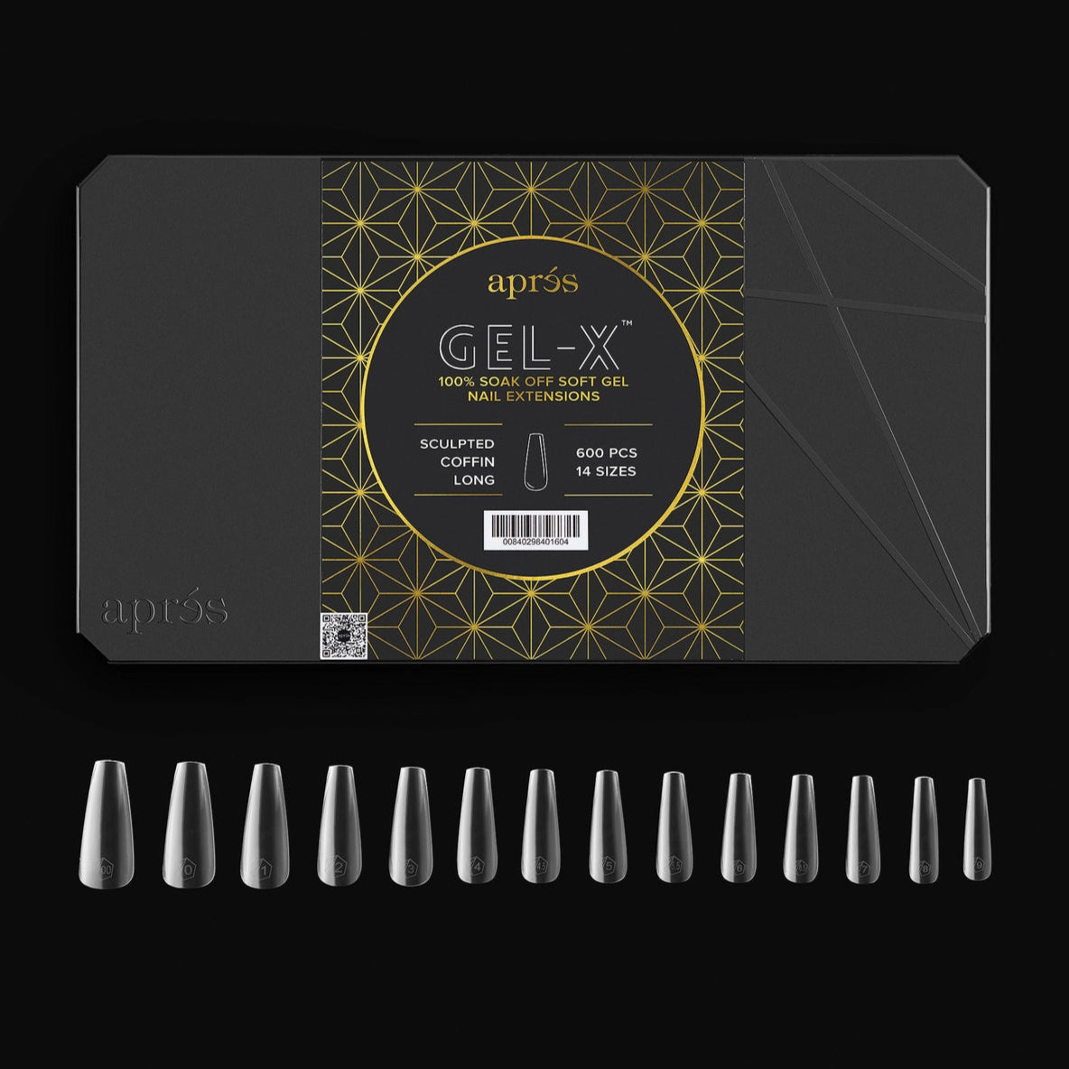 Aprés Gel-X Sculpted Soft Gel Tips 600pcs - Coffin Long