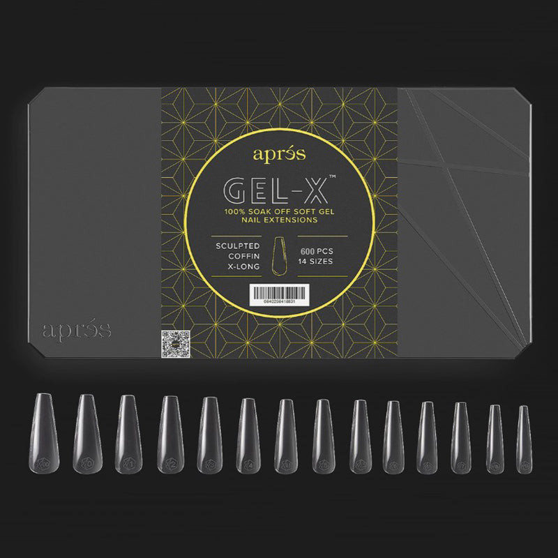 Aprés Gel-X Sculpted Soft Gel Tips 600pcs - Coffin X-Long