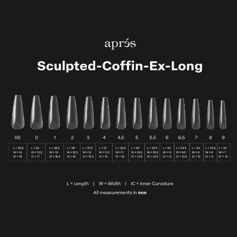 Aprés Gel-X Sculpted Soft Gel Tips 600pcs - Coffin X-Long