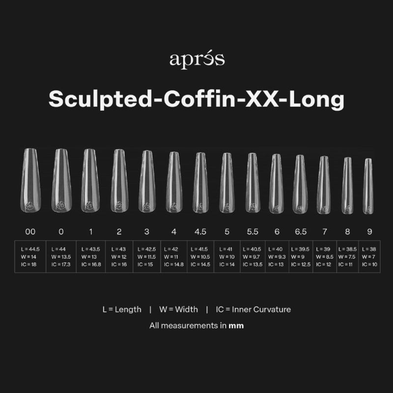 Aprés Gel-X Sculpted Soft Gel Tips 600pcs - Coffin XX-Long