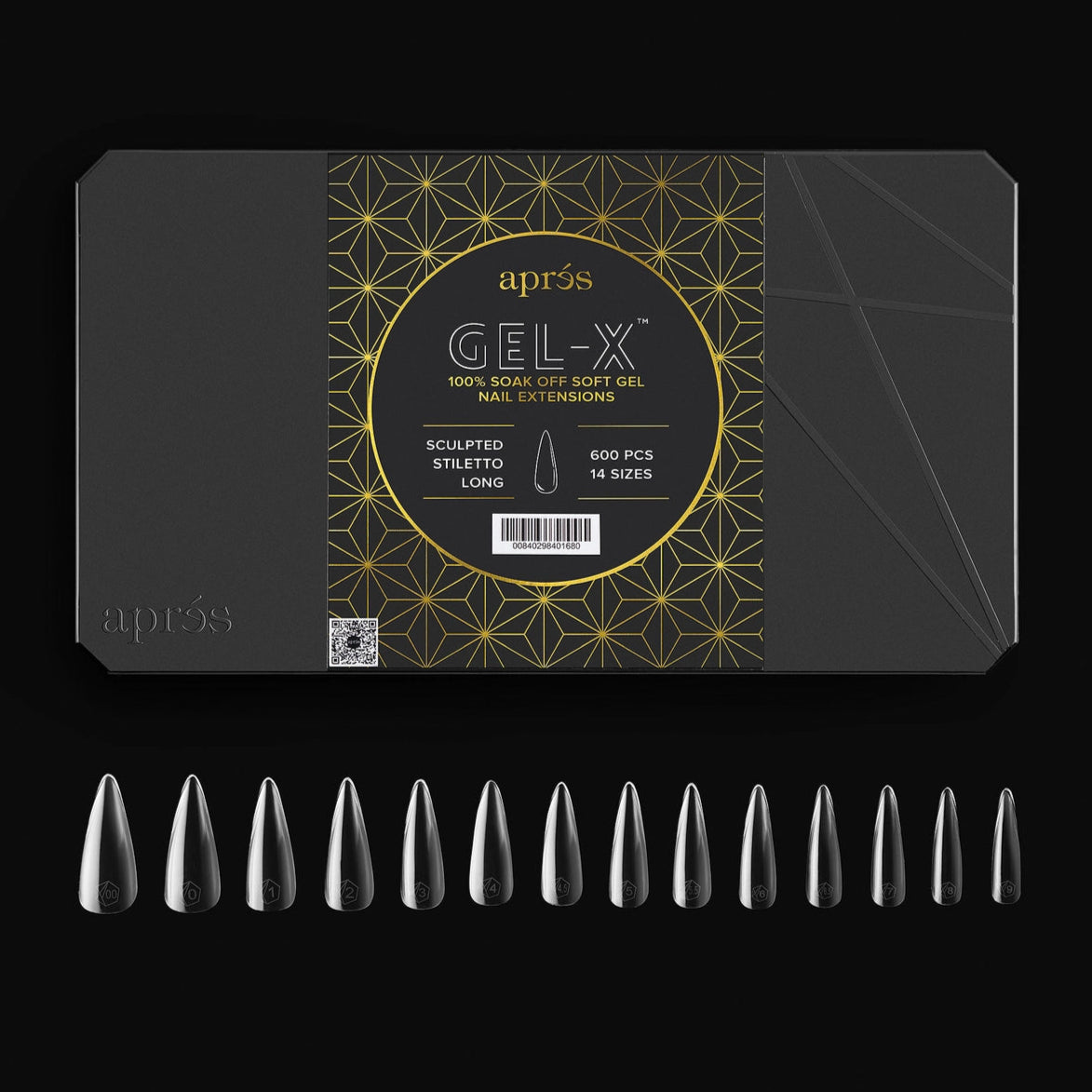 Aprés Gel-X Sculpted Soft Gel Tips 600pcs - Stiletto Long