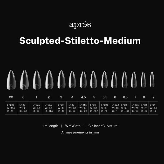 Aprés Gel-X Sculpted Soft Gel Tips 600pcs - Stiletto Medium