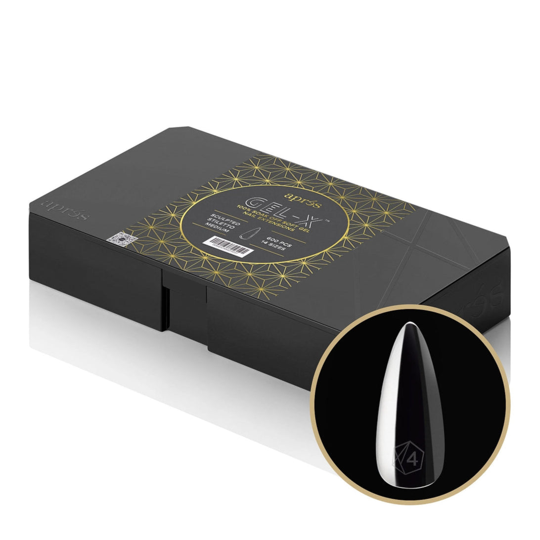 Aprés Gel-X Sculpted Soft Gel Tips 600pcs - Stiletto Medium