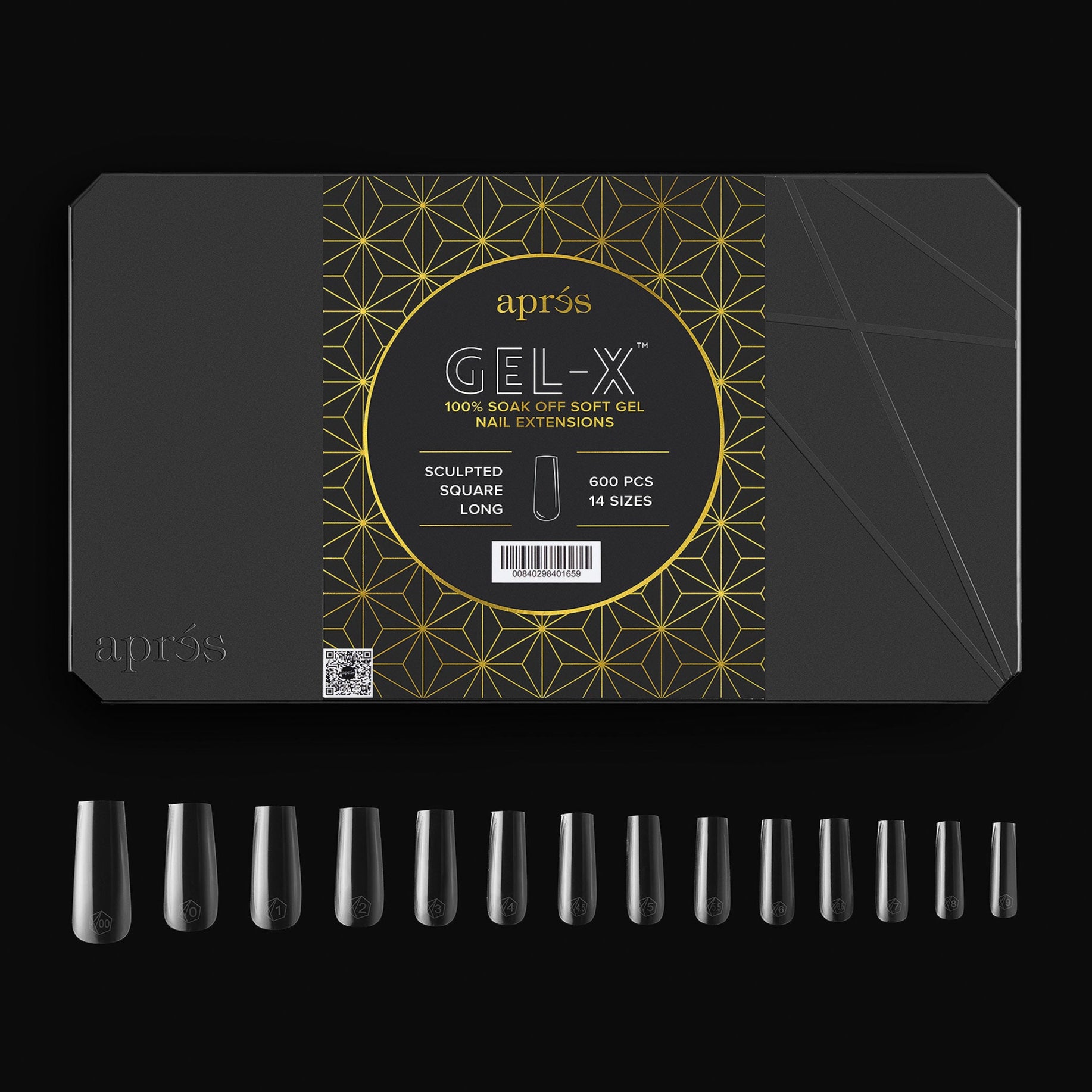 Aprés Gel-X Sculpted Soft Gel Tips 600pcs - Square Long