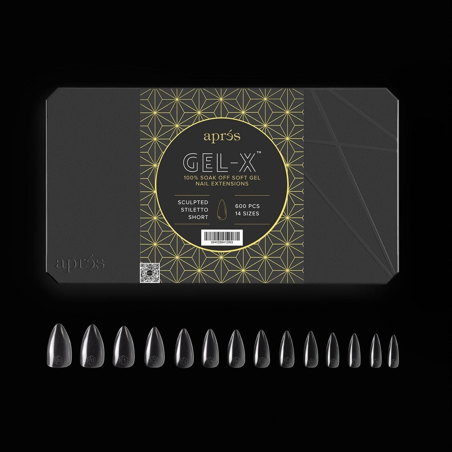 Aprés Gel-X Sculpted Soft Gel Tips 600pcs - Stiletto Short