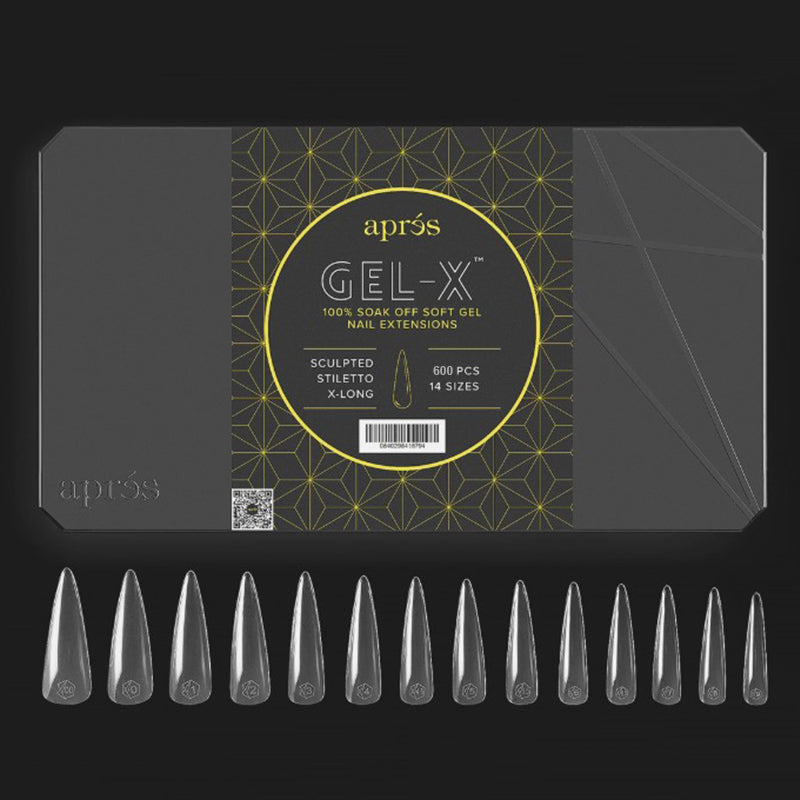 Aprés Gel-X Sculpted Soft Gel Tips 600pcs - Stiletto X-Long