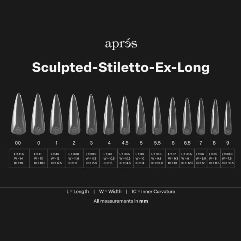 Aprés Gel-X Sculpted Soft Gel Tips 600pcs - Stiletto X-Long