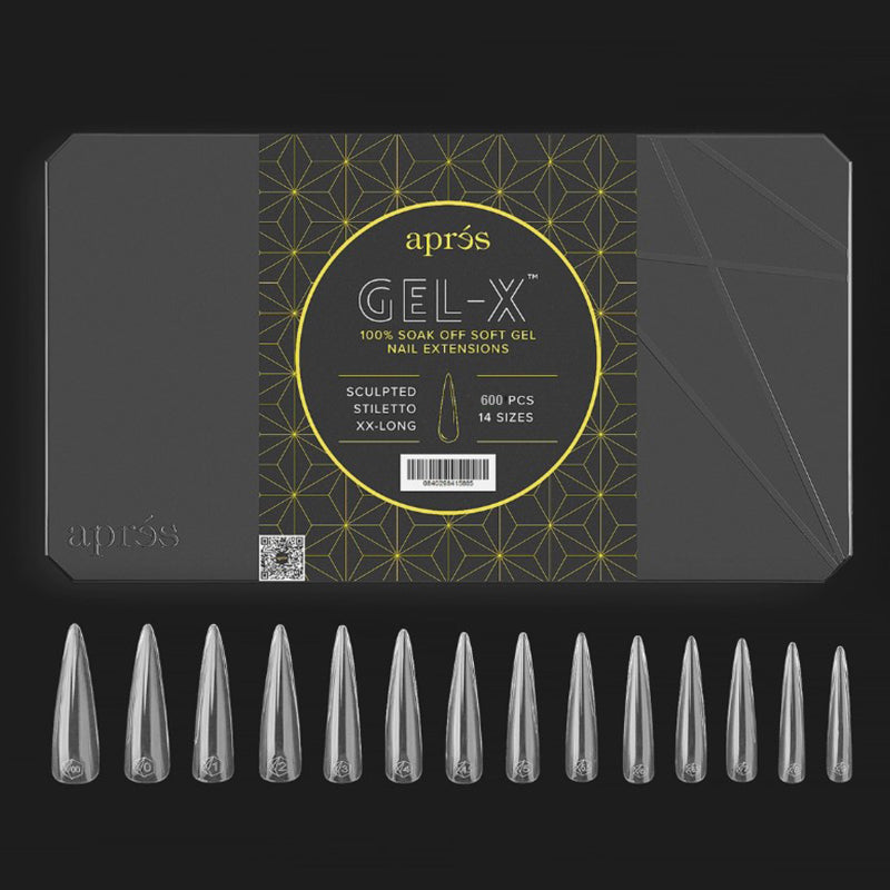 Aprés Gel-X Sculpted Soft Gel Tips 600pcs - Stiletto XX-Long