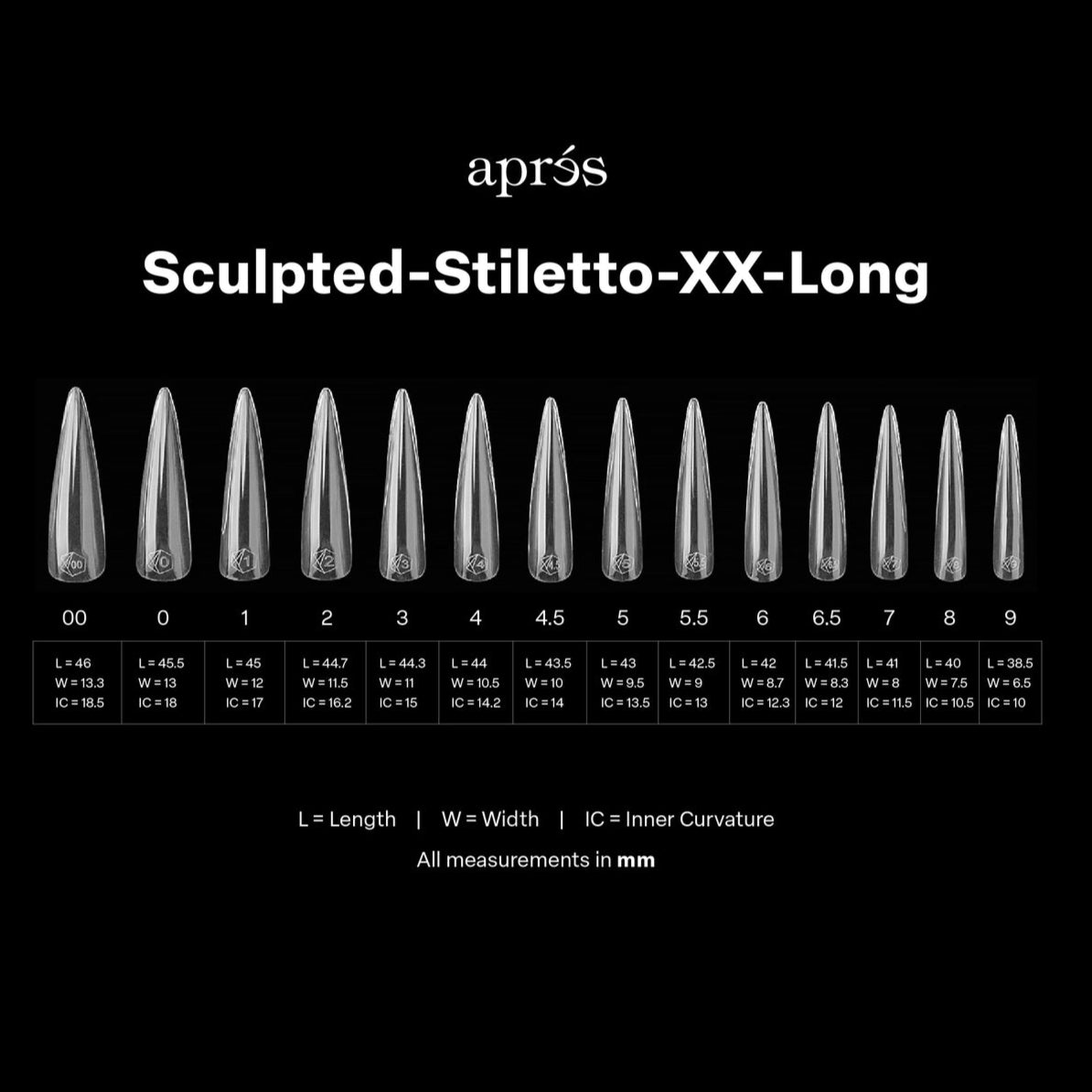 Aprés Gel-X Sculpted Soft Gel Tips 600pcs - Stiletto XX-Long