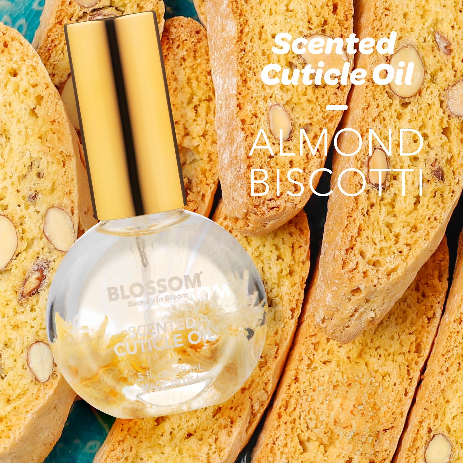 Blossom Scented Nail and Cuticle Oil - Almond Biscotti 0.5 oz