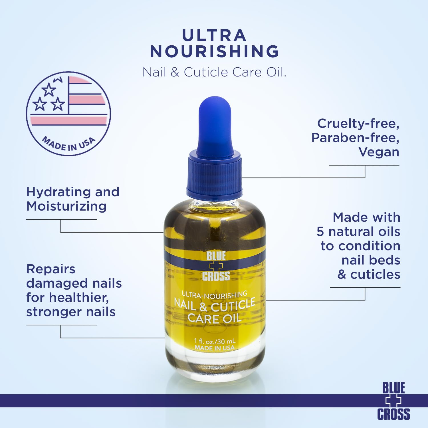 Blue Cross Ultra-Nourishing Nail & Cuticle Oil 1 oz/30mL