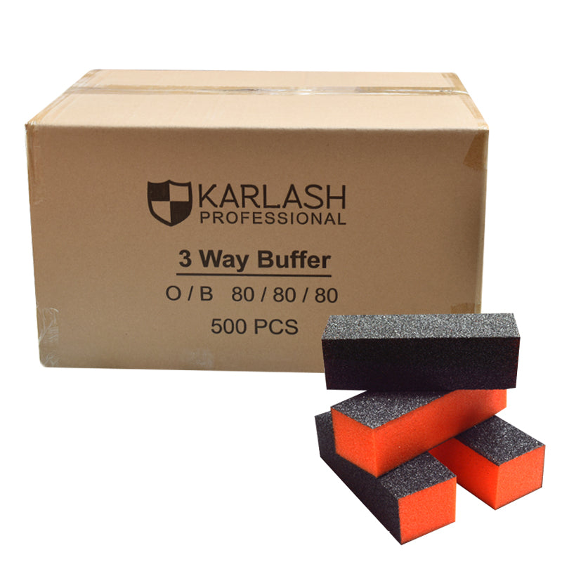 Karlash Nail Buffer Sanding Block Polisher Buffing File 80/80 Grit (Orange Black)