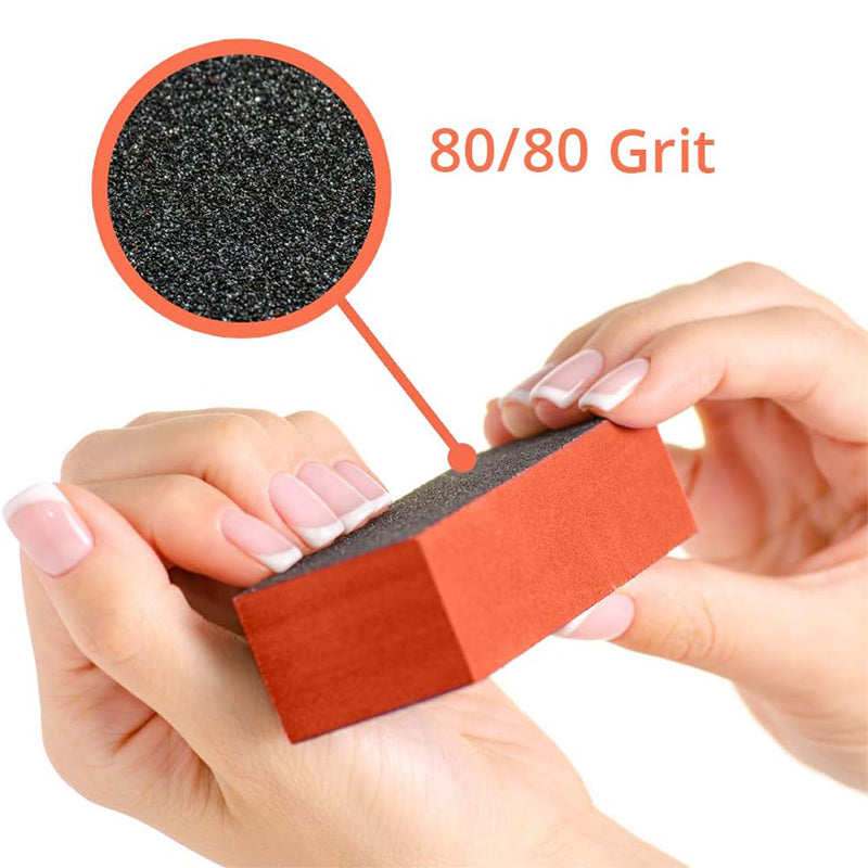 Karlash Nail Buffer Sanding Block Polisher Buffing File 80/80 Grit (Orange Black)