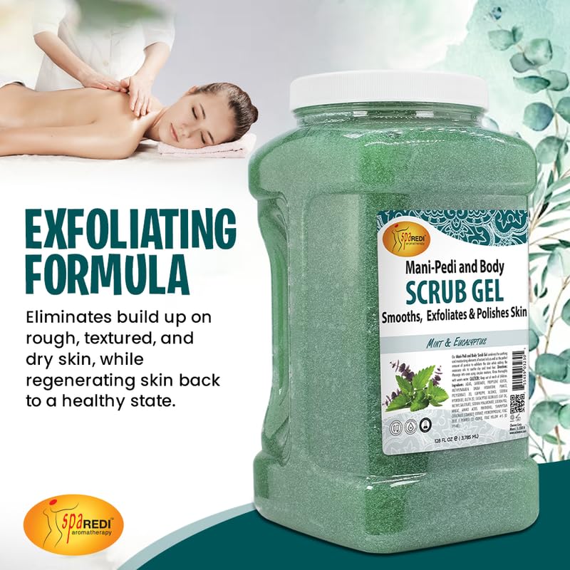 SPA REDI Pedi Scrub Gel Mint & Eucalyptus Bucket (5 gallon size)