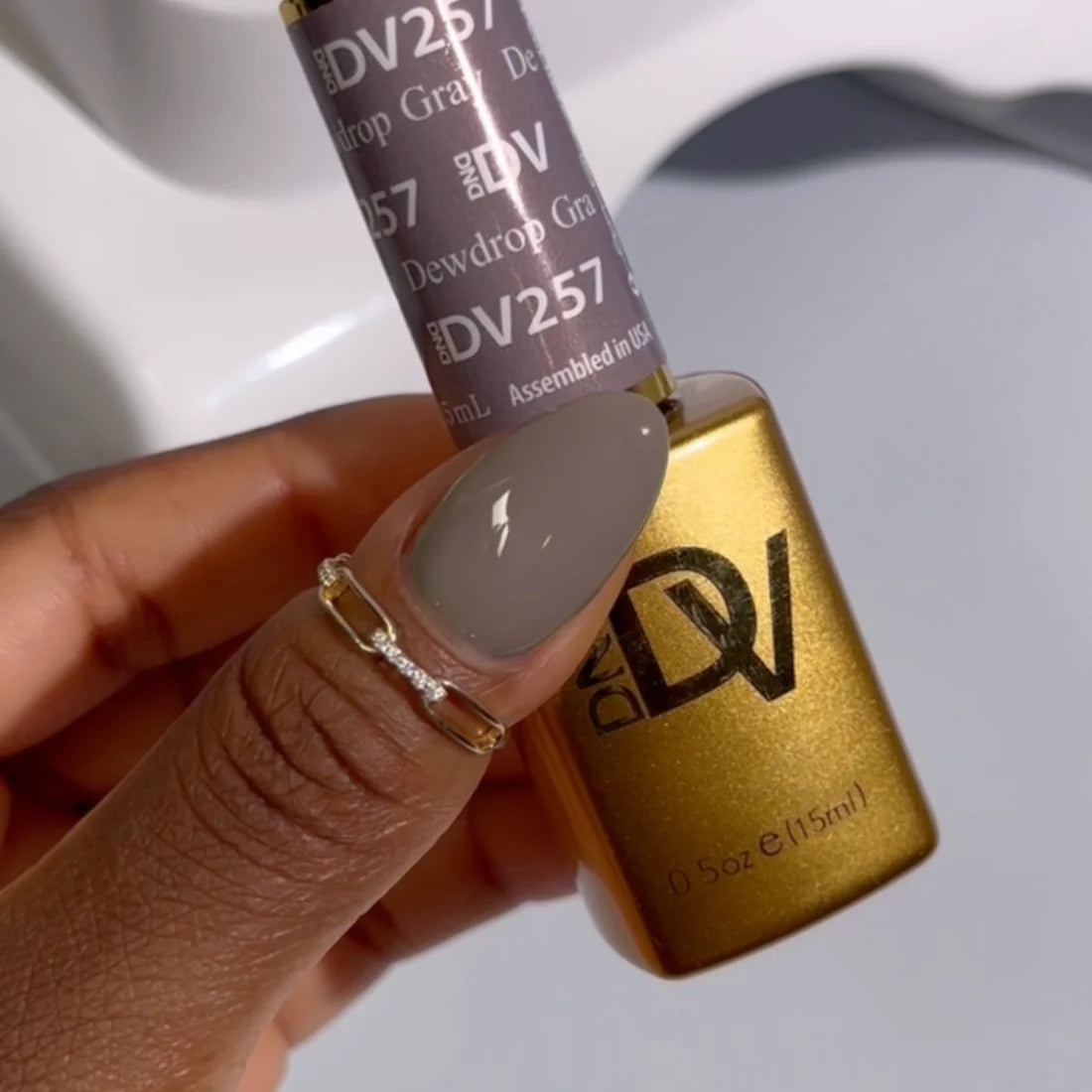 DND Diva Matching Polish Set Gel & Lacquer - #257 Dewdrop Gray