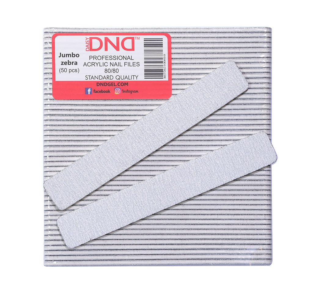 DND Jumbo Zebra Nail File 80/80 (50 pcs/pk)