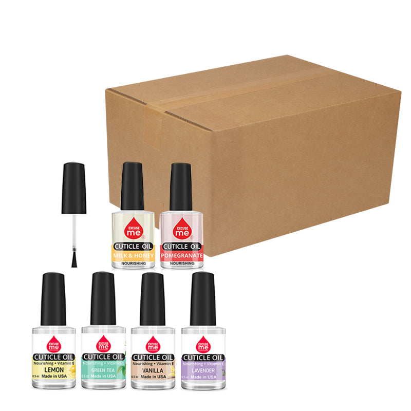 Excuse Me Cuticle Oil With Brush SET OF 6 Different Scents (BULK DISCOUNT)