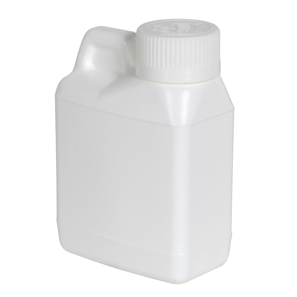 Empty White Rectangular F-Style Jugs 4 oz Plastic Bottle & cap with Child Resistant Airtight Lids