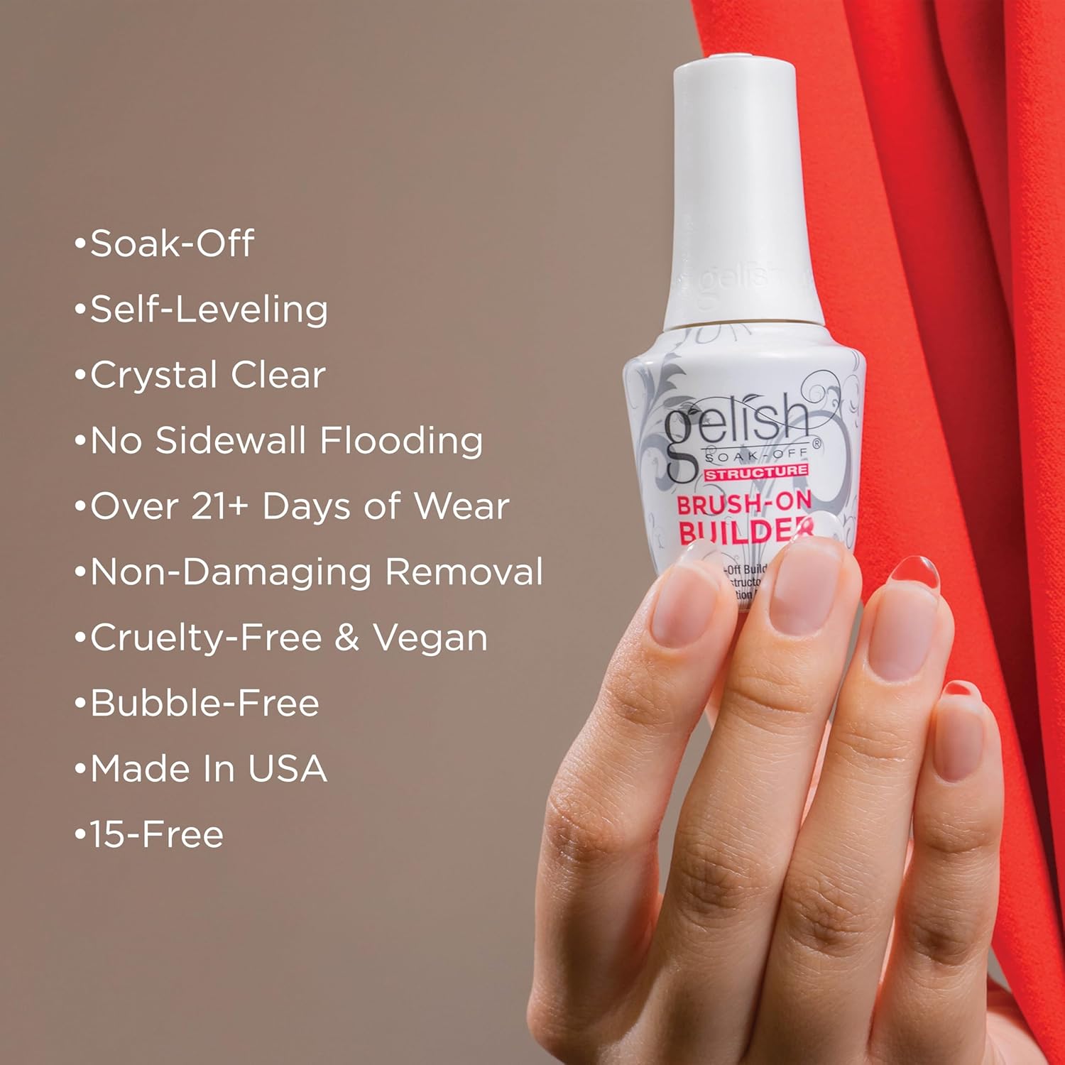 Gelish Brush-On Builder Gel Soak Off Clear 0.5oz 15ml