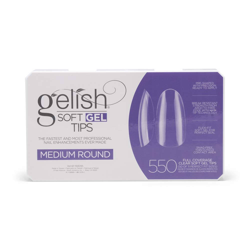 Gelish Soft Gel Tips Medium Round 550ct