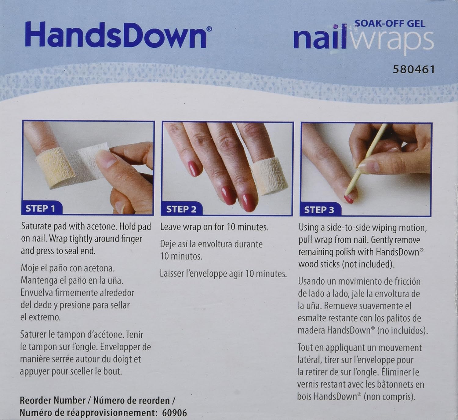 Graham Hands Down Soak-Off 100 Nail Wraps Gel Polish Manicure Salon Wipes Remover
