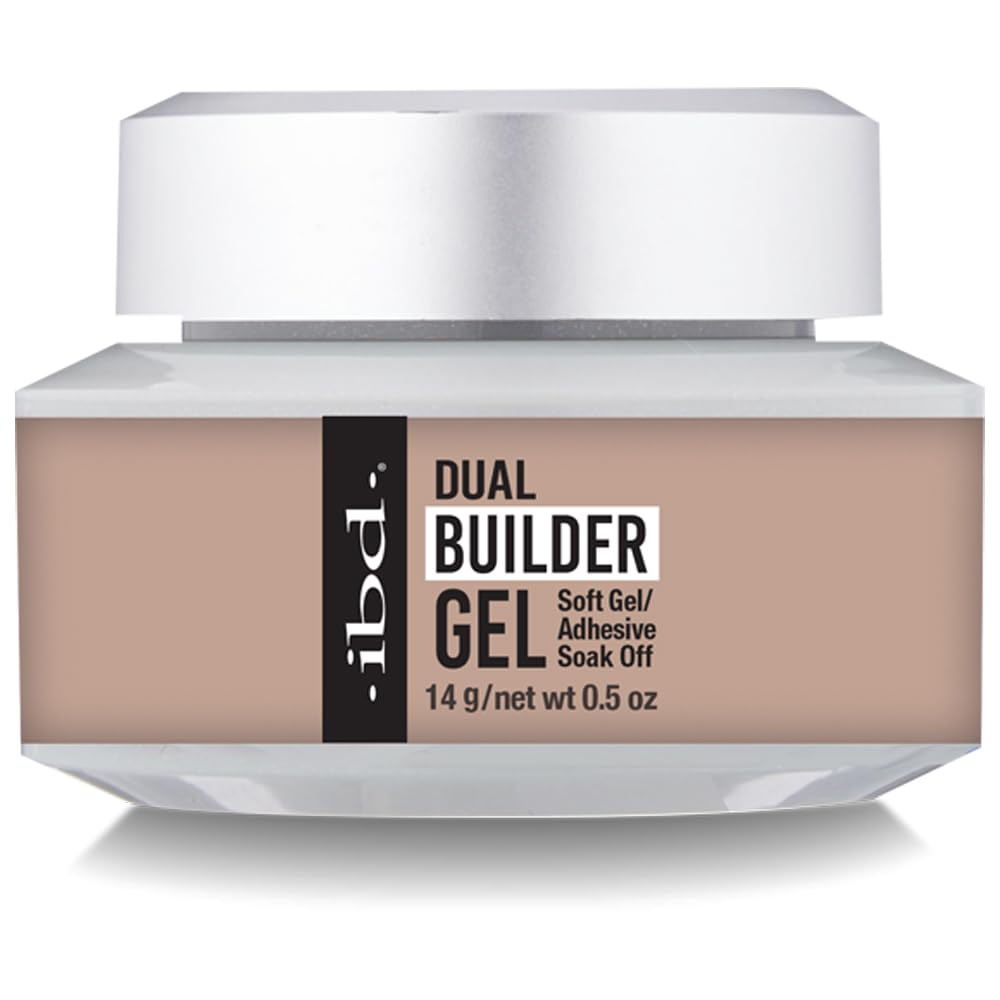 IBD Dual Builder Gel, Soft Gel and Adhesive, UV/Led Curable, Cool Nude 0.5 oz