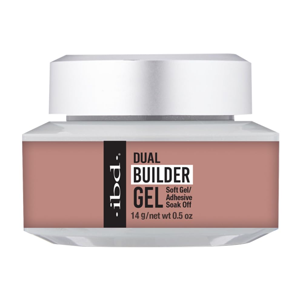 IBD Dual Builder Gel, Soft Gel and Adhesive, UV/Led Curable, Warm Nude 0.5 oz