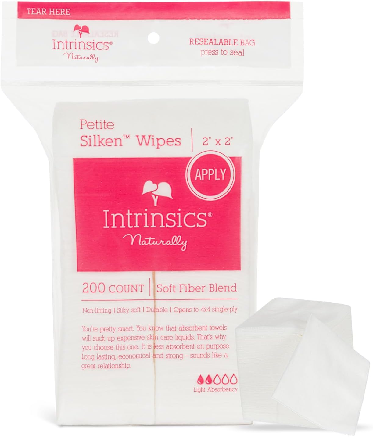 Intrinsics Petite Silken 2x2 Esthetic 4-Ply Premium Lint-Free Wipes (200 Count)