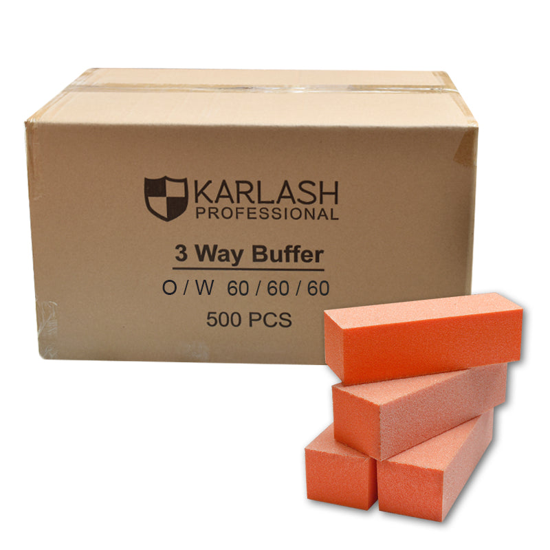 Karlash Nail Buffer sanding Block Orange White 60/60/60 Grit Nail Art Manicure Pedicure File