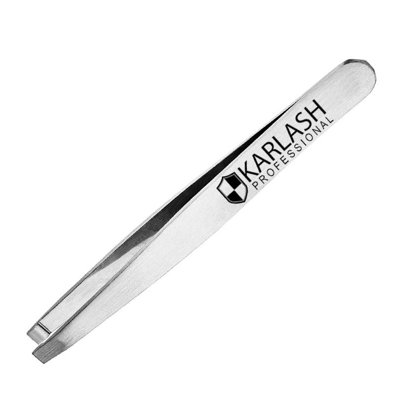 Karlash Slant Tweezers Stainless Steel Slant Tip - Silver
