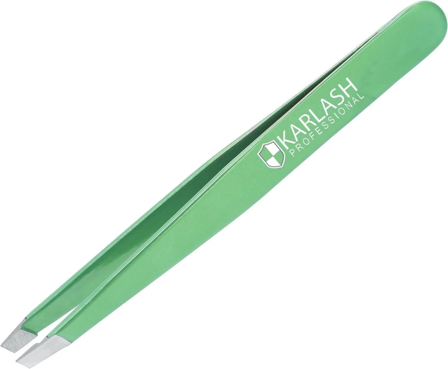 Karlash Point Tweezers Stainless Steel Point Slant Tweezer - Green