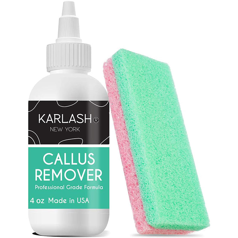 Karlash Callus Remover Gel and Foot Pumice Stone Scrubber Kit 4 oz