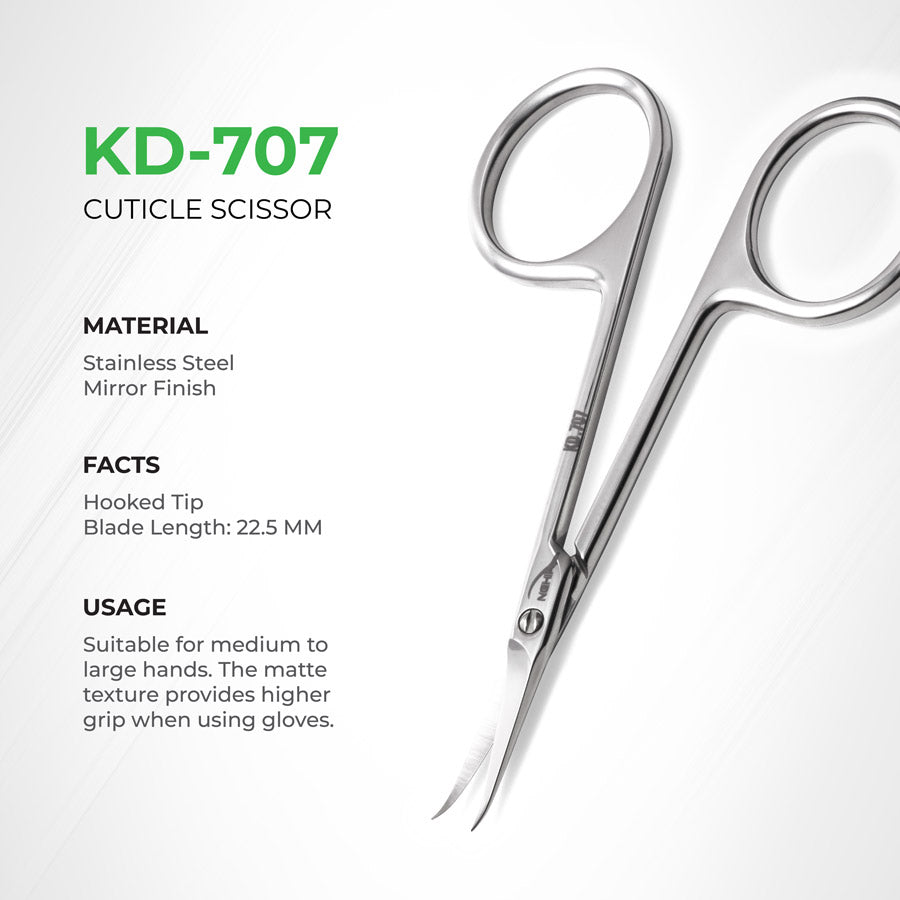 NGHIA Cuticle Scissors Stainless Steel - KD-707 95MM