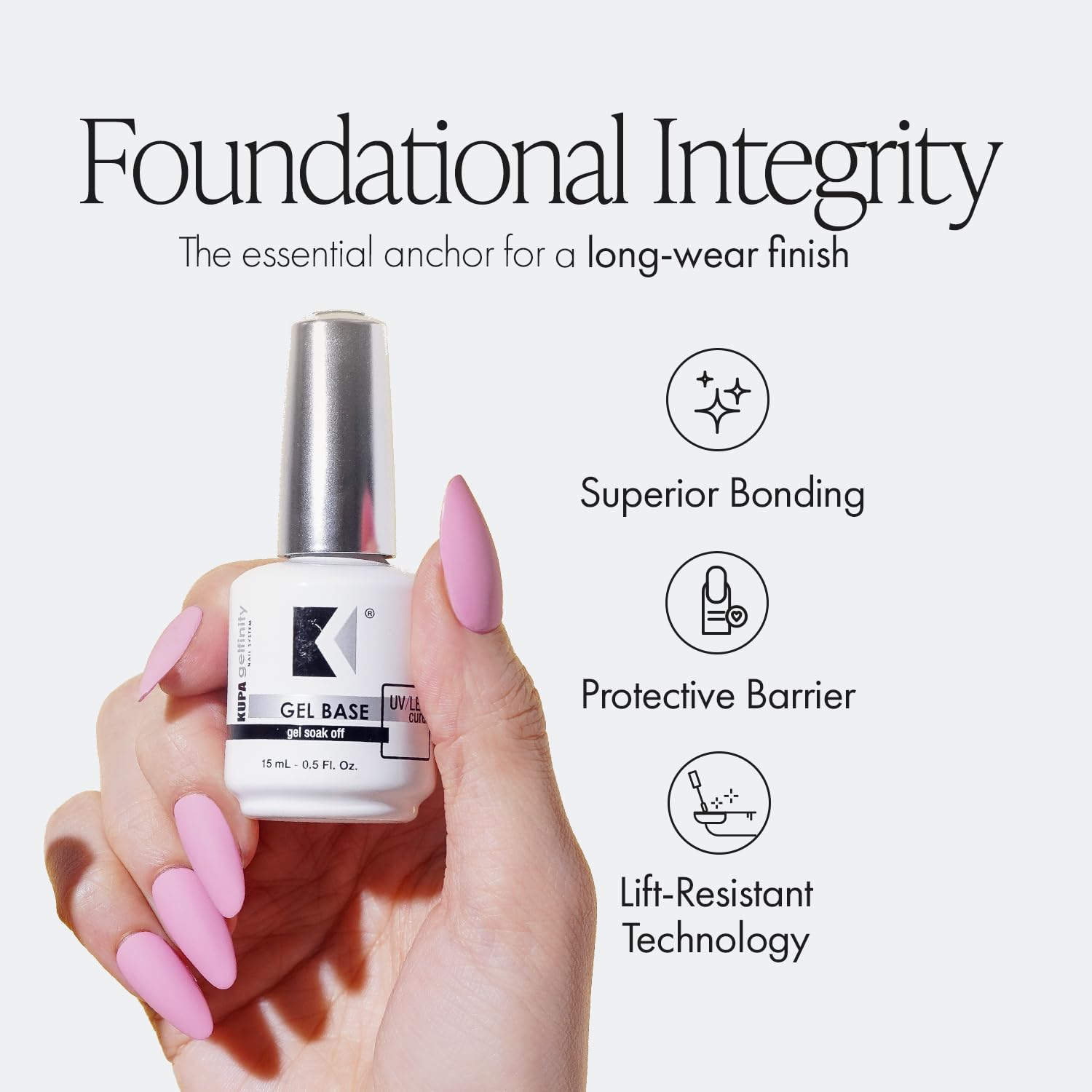KUPA GelFinity Gel Base Coat 0.5oz / 15 mL.